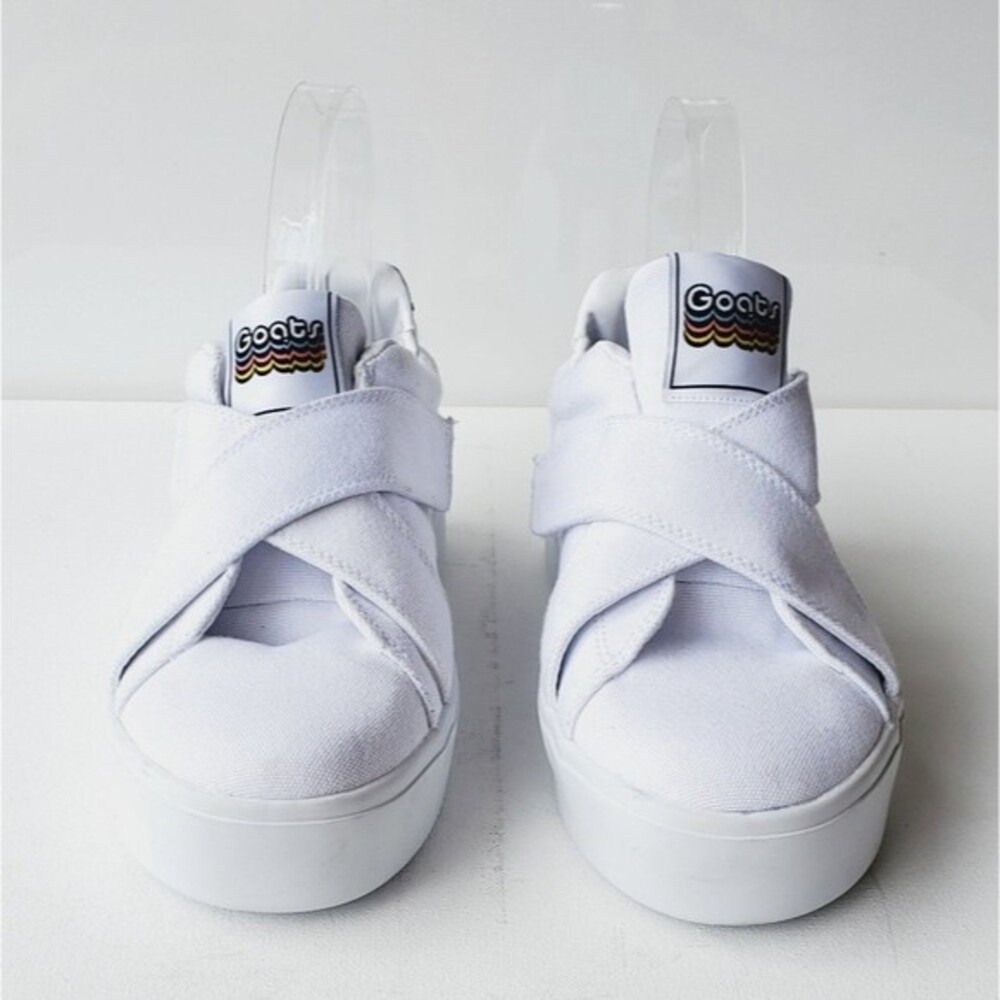 Goats White Canvas Womens Platform Sneakers size 7 NWOT